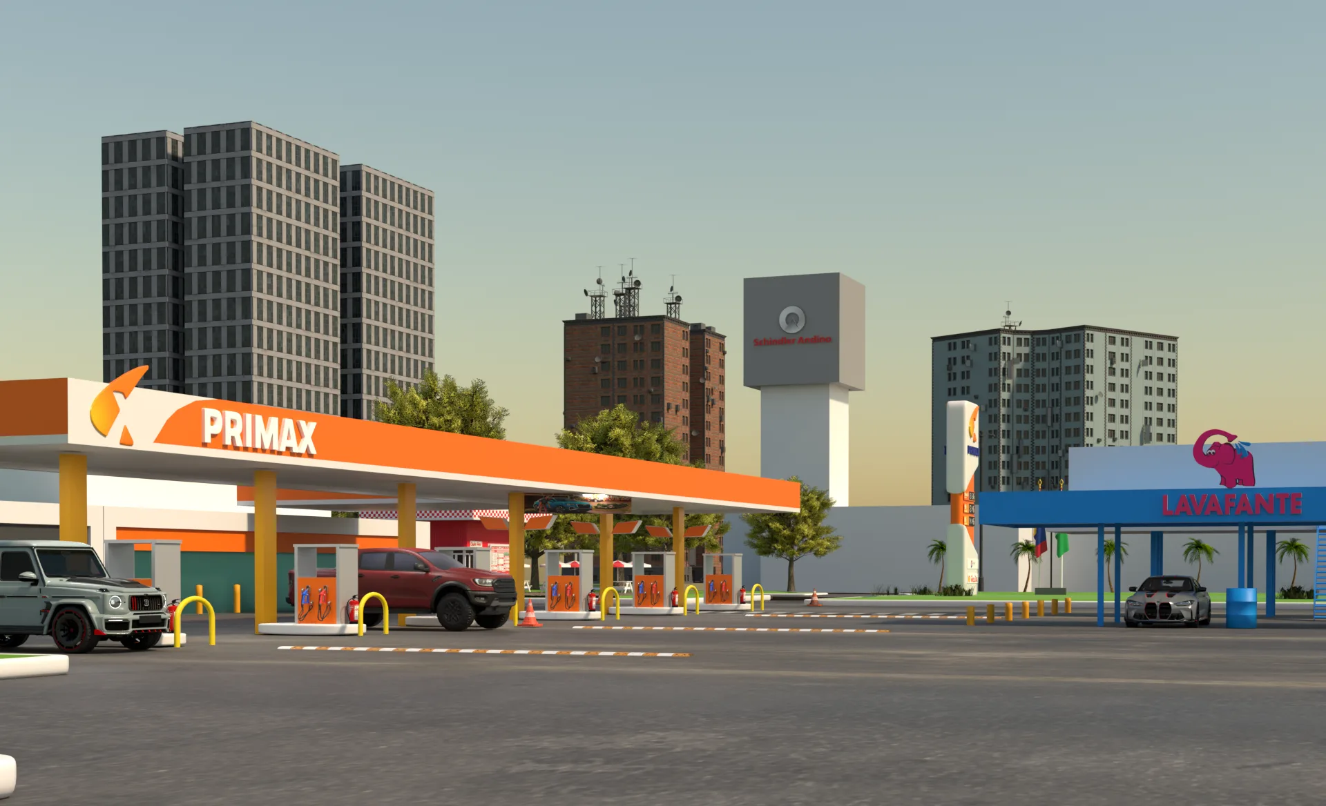 La Bomba, escena de la gasolinera de Palmódromo
